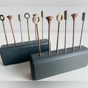 CRATE & BARREL Orb Cocktail Pics Picks (183-458) Drinks Skewers Olives Metal NEW